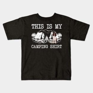 Campfire english springer spaniel dog Kids T-Shirt